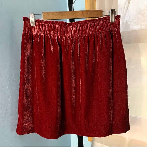 J. Crew Burgundy Velvet Sidewalk Skirt - Picture 7 of 7